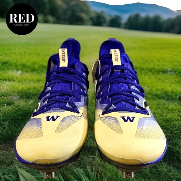 Adidas Afterburner 9 Washington Huskies Purple Gold Baseball Cleats Men's Sz 13 - Picture 4 of 15